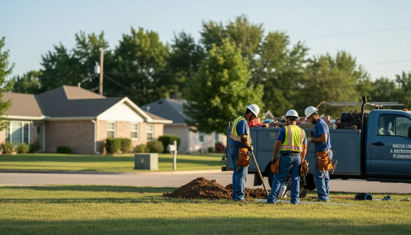 Residential water line and bathroom plumbing service in Florissant, MO